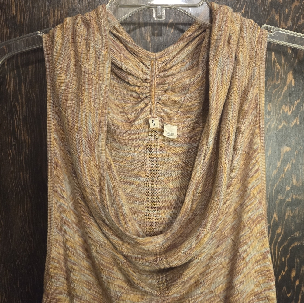 *Anthropolohie* Moth Cowl Neck Sleeveless Knit Earth Tone Sweater Dress - Picture 7 of 13
